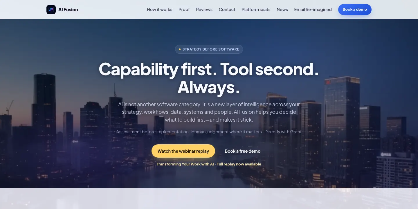 Homepage of AI FUSION