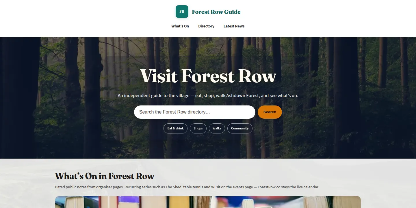 Homepage of Forest Row Guide