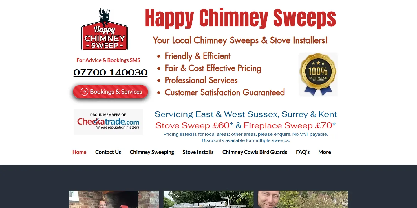 Homepage of Happy Chimney Sweep